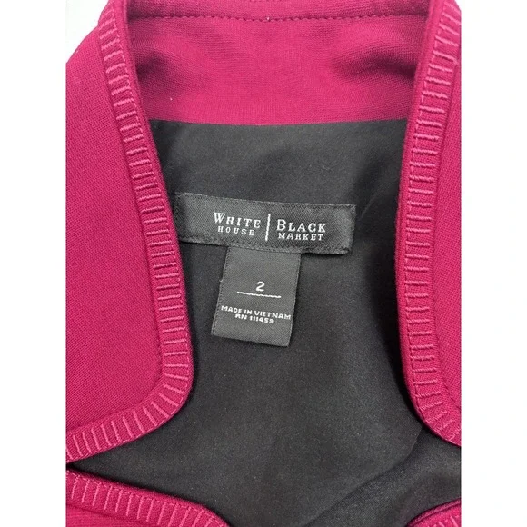 White House Black Market Jacket Military Ponte Knit Red Women's Size 2 - Picture 4 of 8